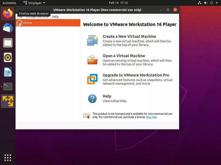 ubuntu vmware workstation player