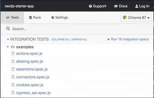 Cypress Test Suite Example Tests