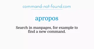 Linux apropos命令搜索可用的命令