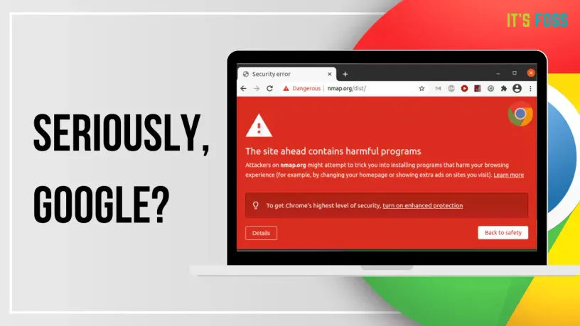 Chrome吓怕了，阻止Nmap安全扫描软件下载