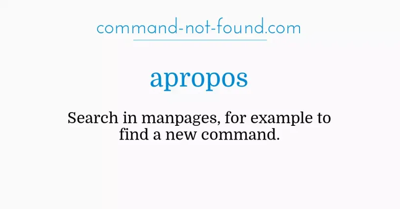 使用apropos搜索可用的Linux命令